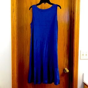 Sleeveless Tommy Bahama Darcy Flounce Dress, size small, royal blue. NWT
